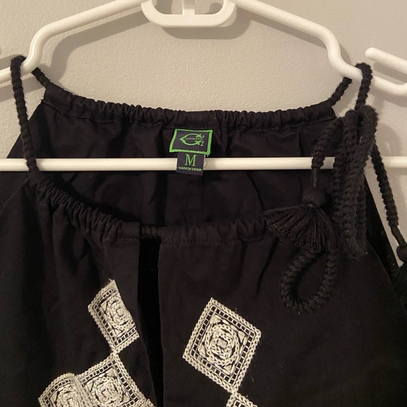 C WONDER Cotton tie neck blouse - Picture 4 of 7